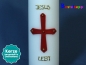 Preview: Kirchliche Osterkerze Nr.102 - Kreuz mit Nägeln und Schrift "Jesus lebt"