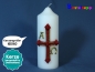 Preview: Kirchliche Osterkerze Nr.103 - Kreuz mit Nägeln und goldenes Alpha und Omega